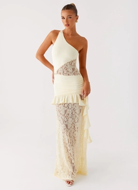 Beaded-Sleeve Mom Chic Benita Maxi Dress - Yellow