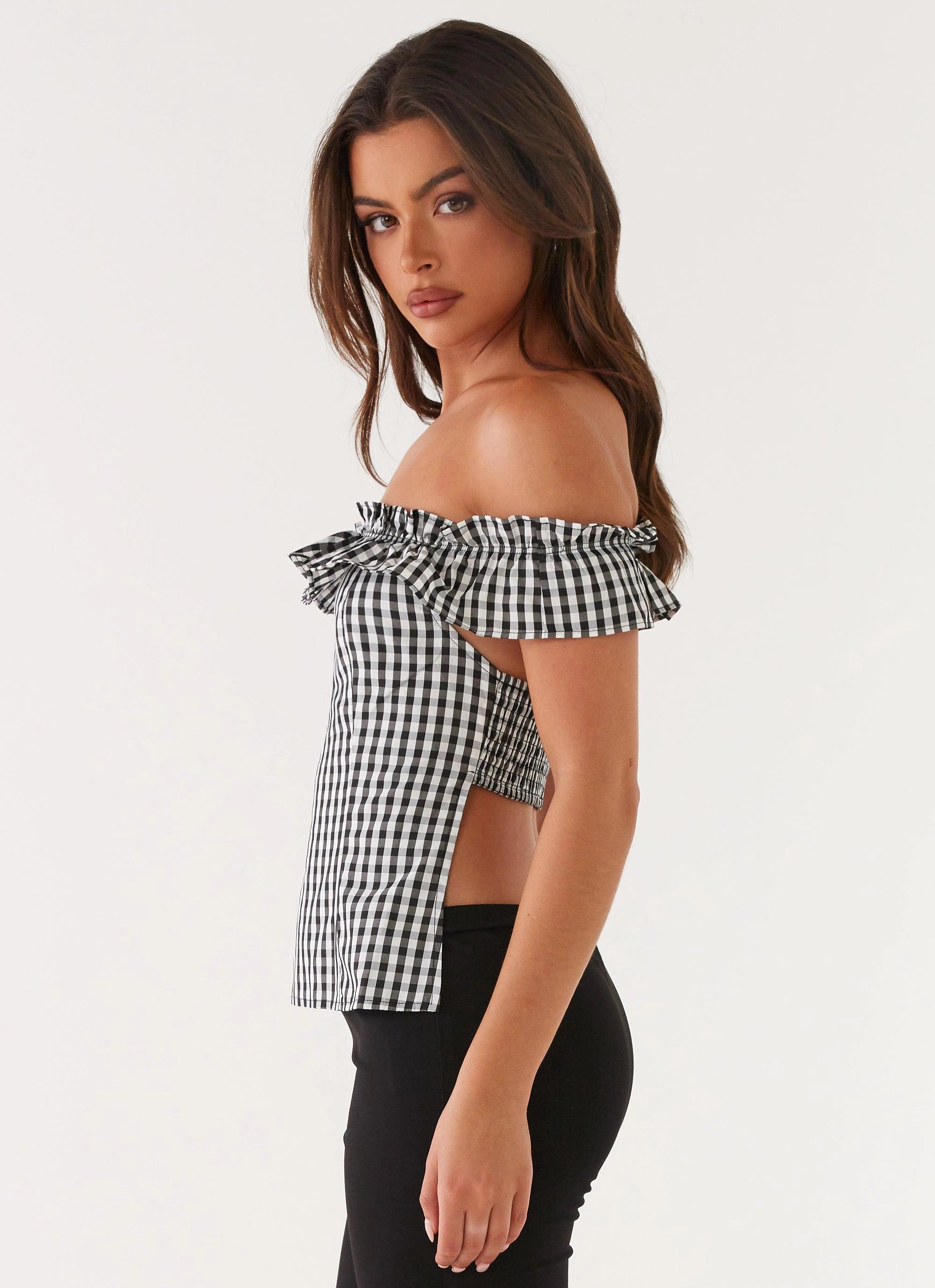 Fade Resistant Finish Gwyneth Top - Black Gingham