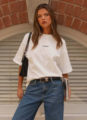 Signature Oversized Tee - White Everyday Comfort