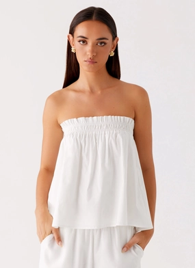 AntiOdorTechnology Basic Sweatshirt Wynter Babydoll Top - White