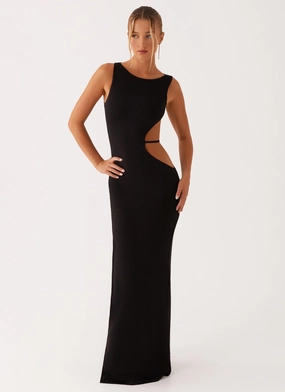 Sutton Maxi Dress - Black Chill Mode Chic Tailoring Design
