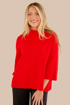 RESTOCK: Being Polite Sweater-Red Flatlock Stitching Technique