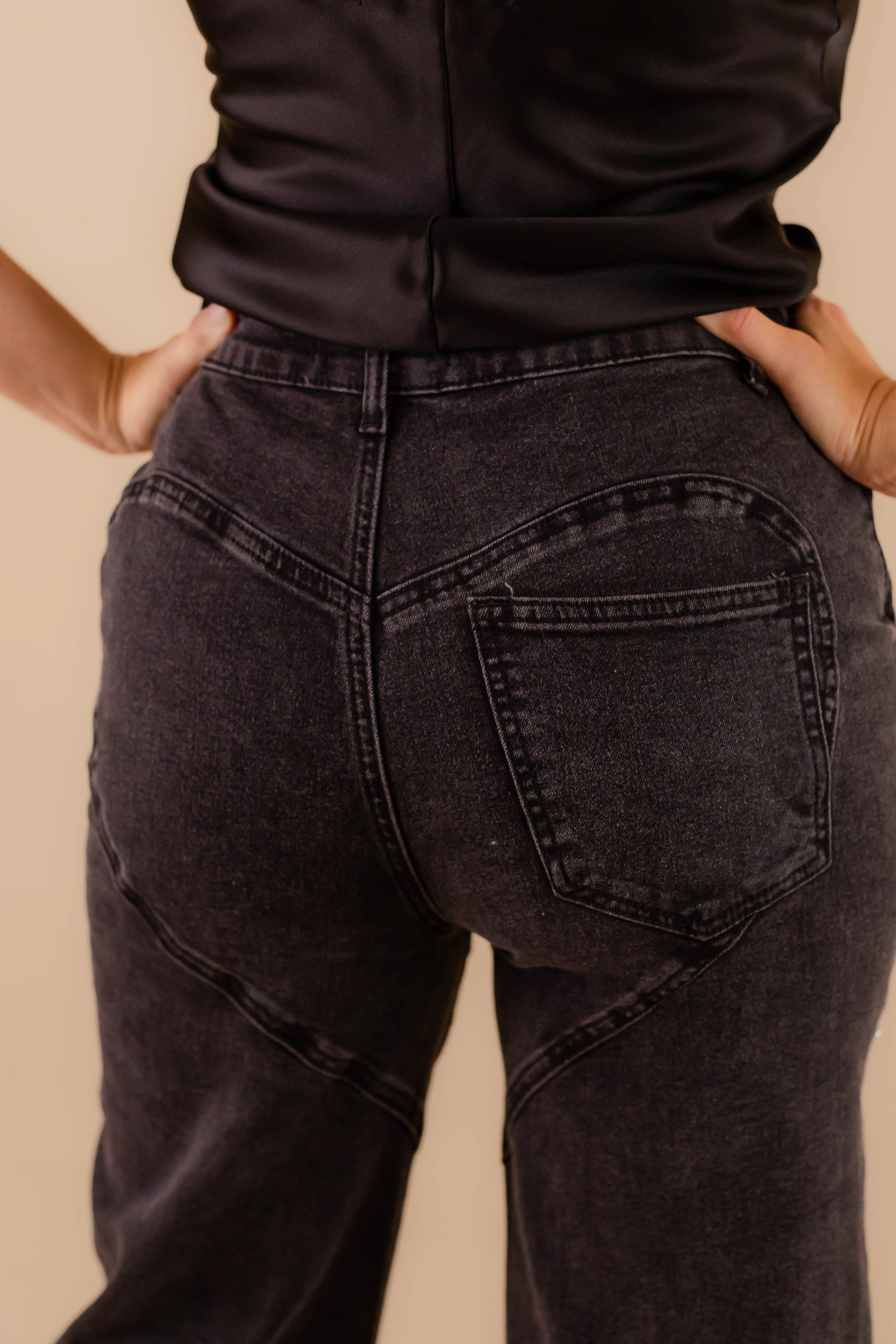 RESTOCK: Big Personality Rhinestone Denim-Black Essential Comfort