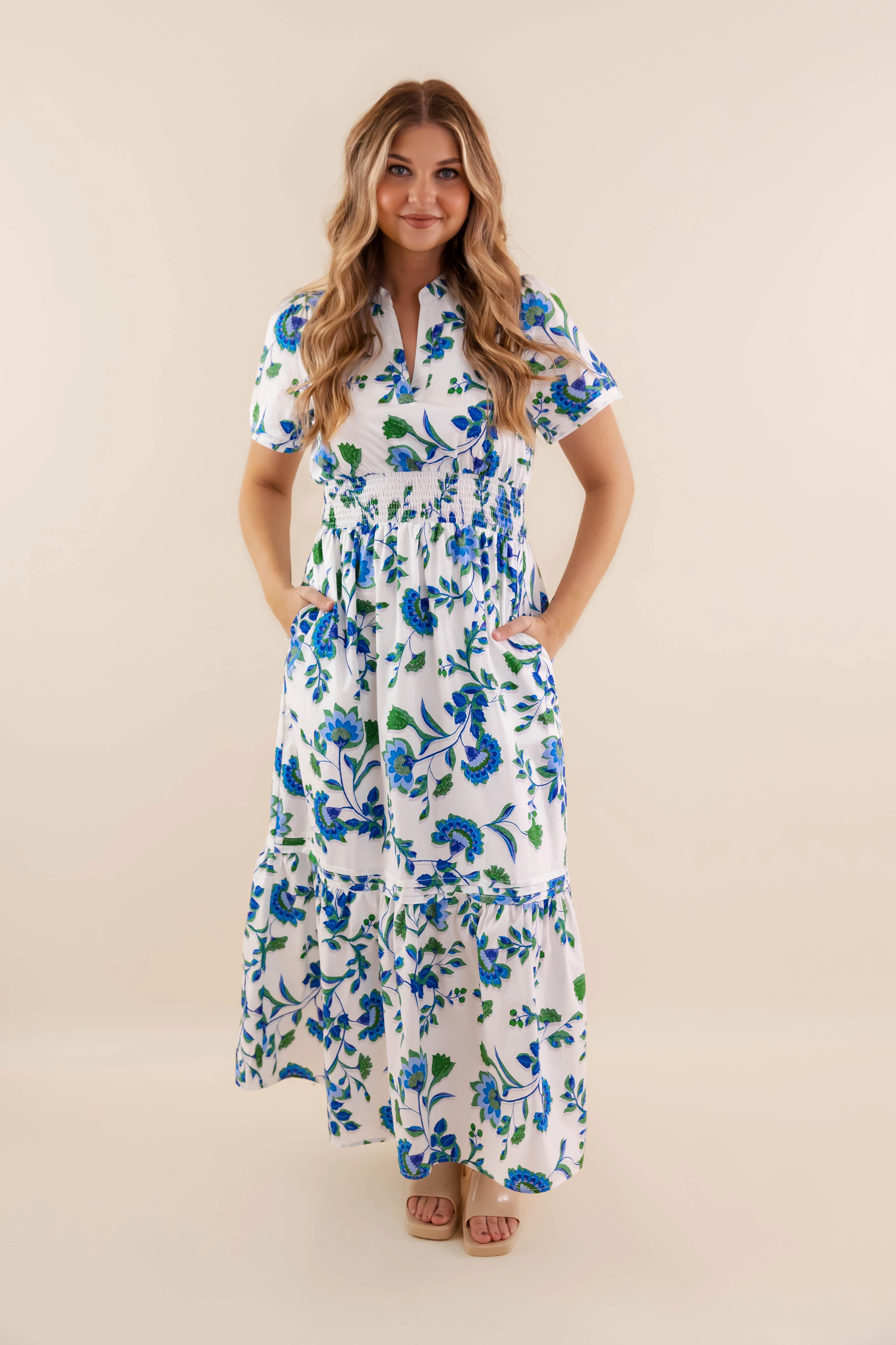 Tonal-Stitching RESTOCK: It's A Southern Affair Maxi Dress