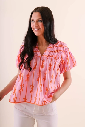 HypoallergenicConstruction Neutral Tone Palette RESTOCK: Little Miss Prep Blouse-Pink