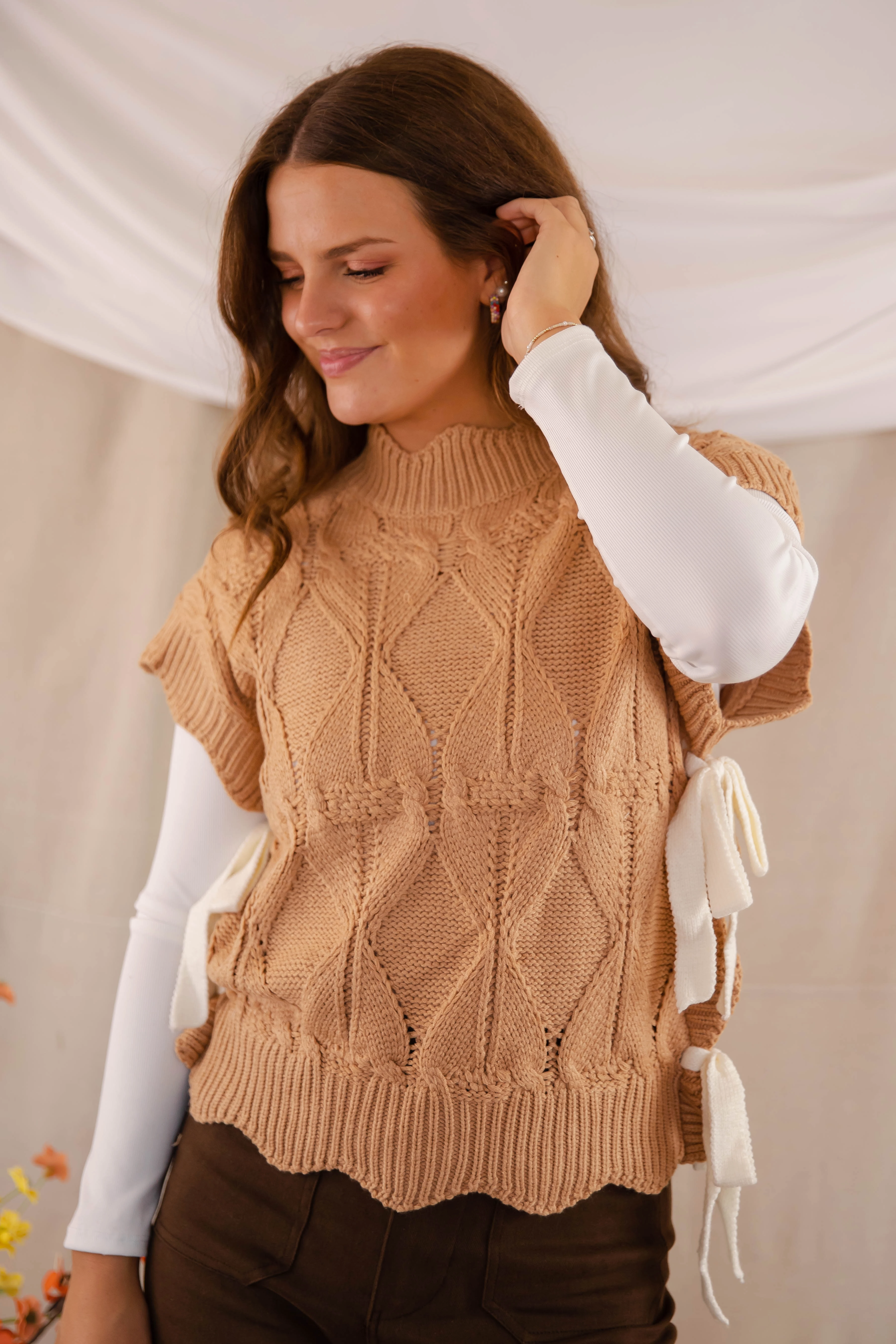 Formal Tank RESTOCK: Please and Thank You Sweater Vest-Mocha