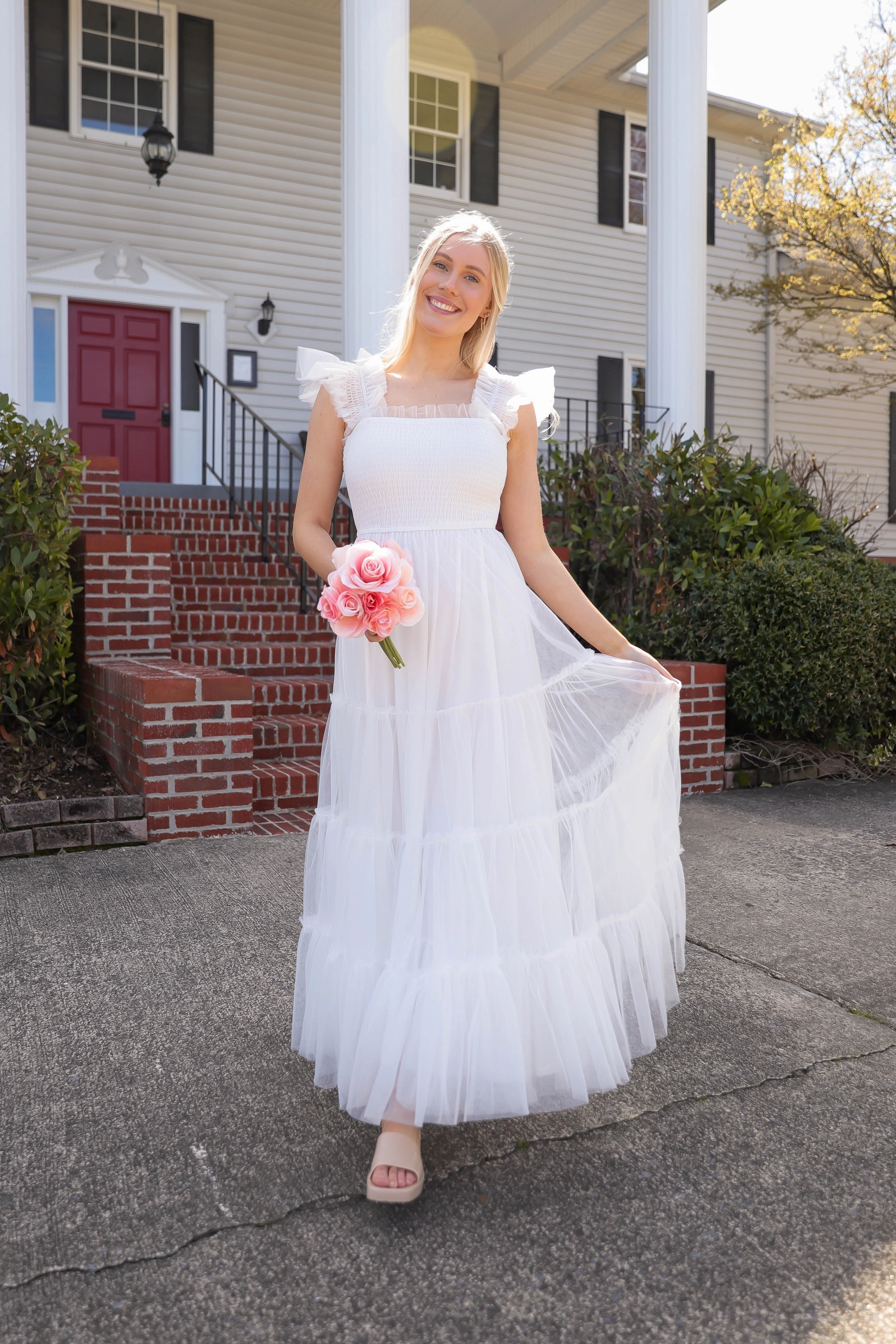 RESTOCK: She's Beauty & Grace Maxi Dress-White UV-Resistant Soft Tones