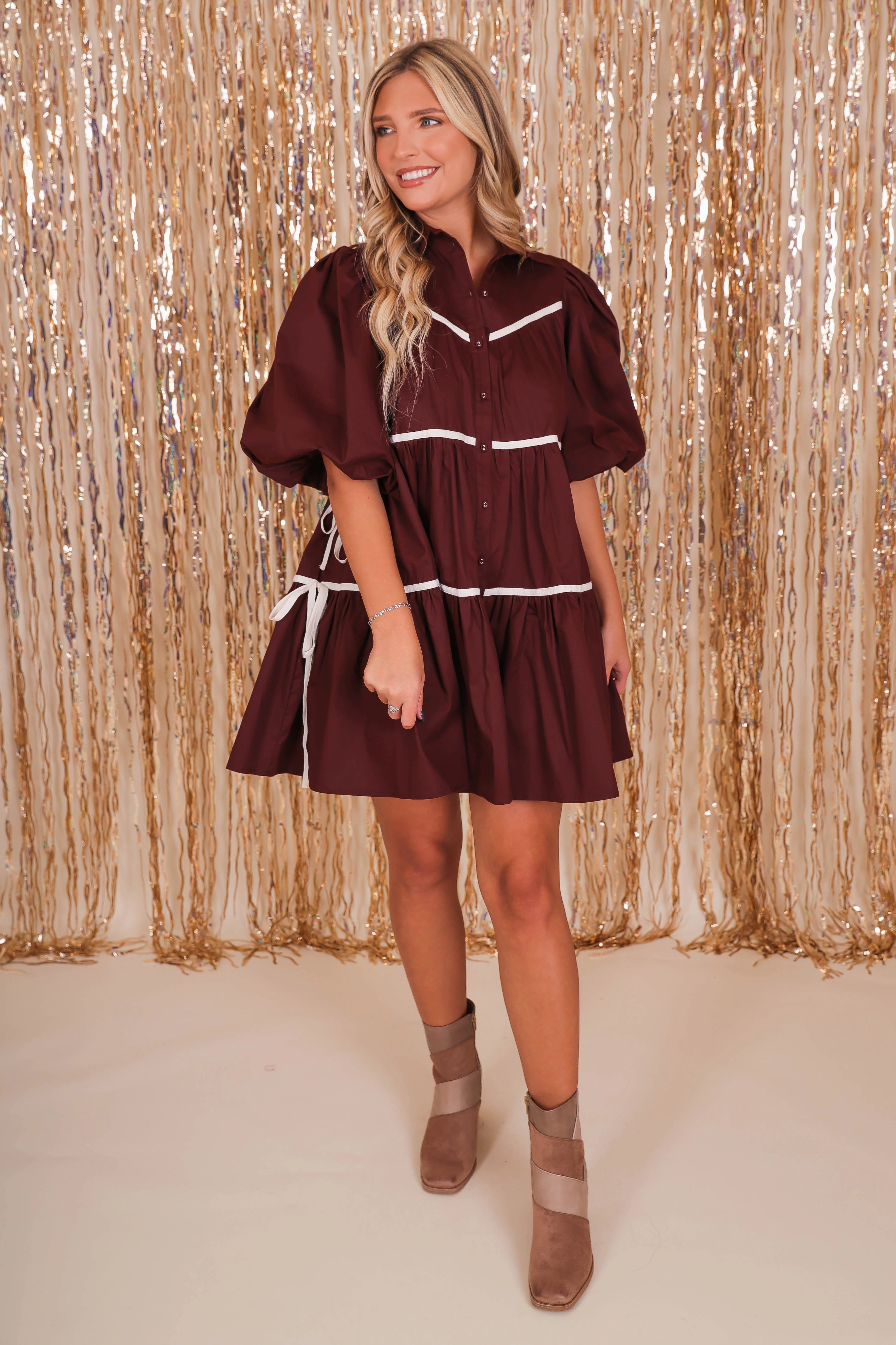 Weekend Fresh Fresh Color RESTOCK: When You Have It All Dress-Brown