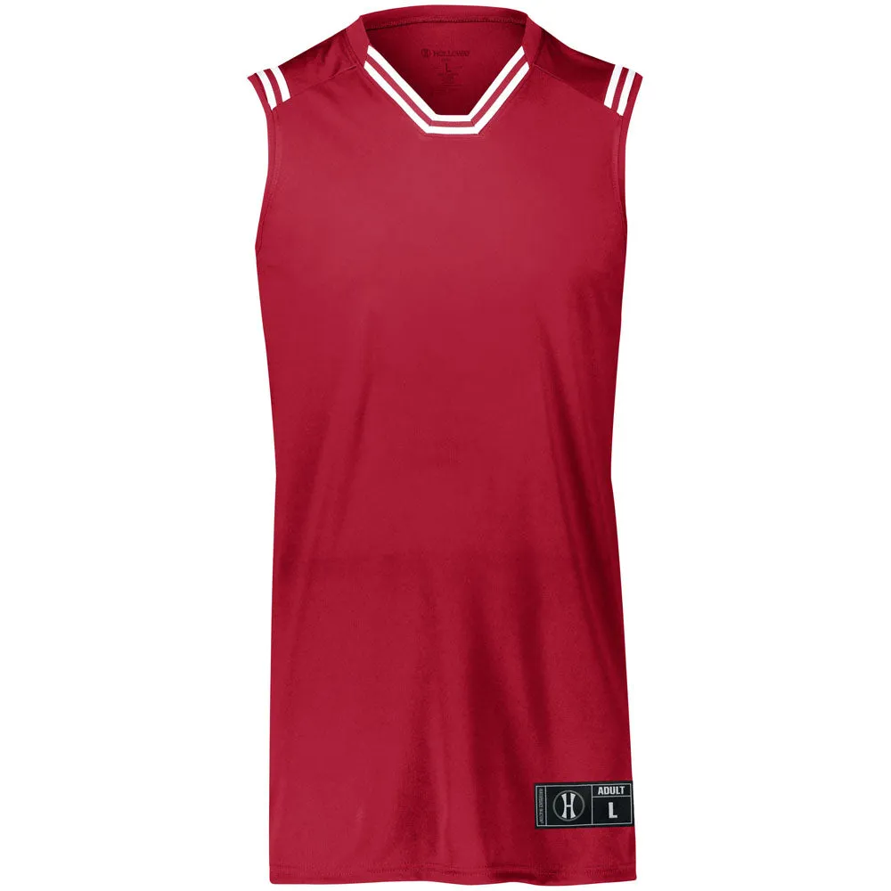 Retro Scarlet-White Basketball Jersey