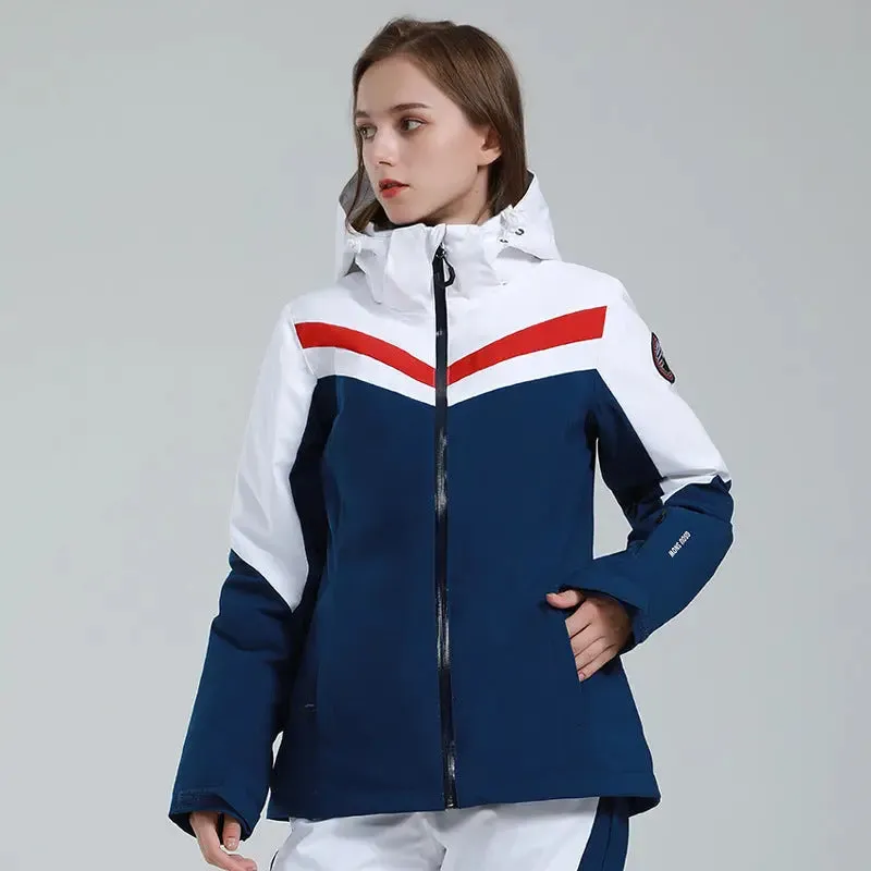 Retro Style Hooded Snow Ski Insulated Jacket Outdoor Everyday Wear