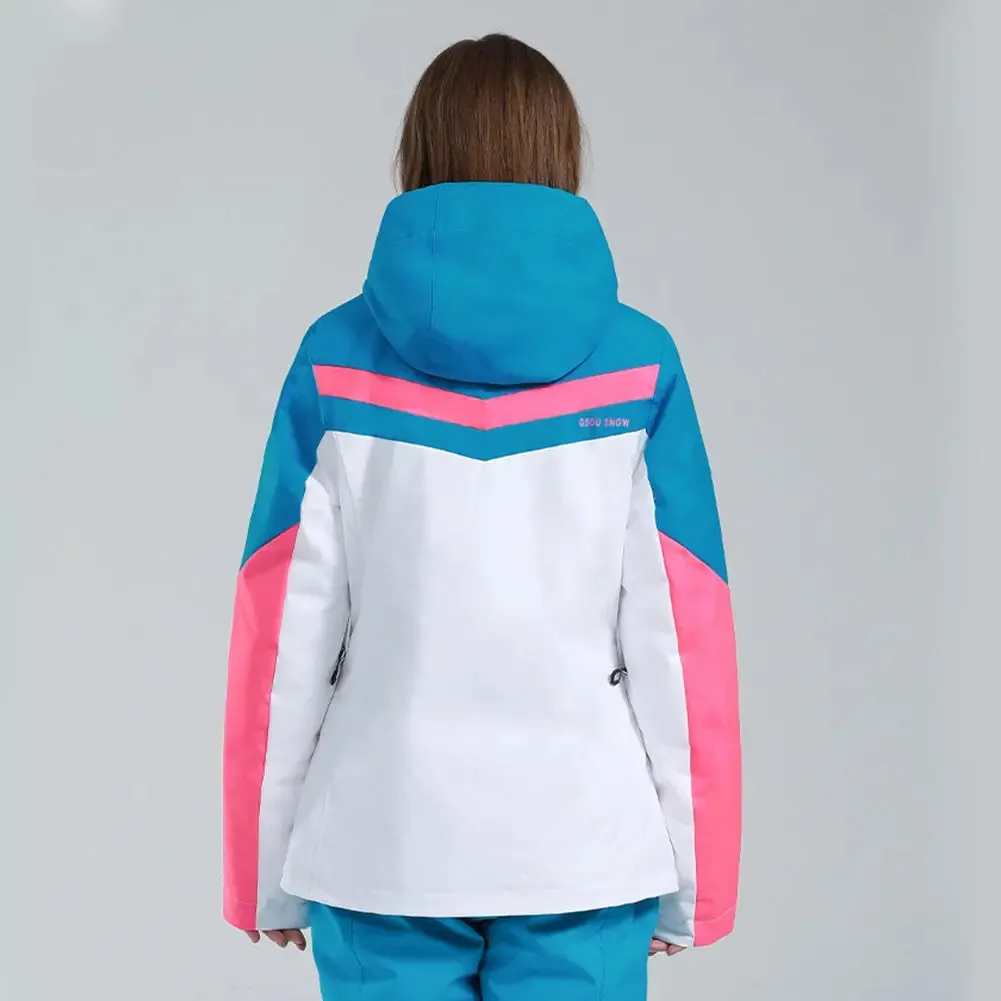 Retro Style Hooded Snow Ski Insulated Jacket Outdoor Everyday Wear