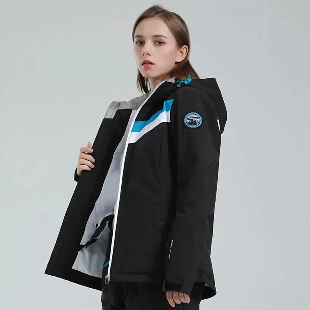 Retro Style Hooded Snow Ski Insulated Jacket Outdoor Everyday Wear
