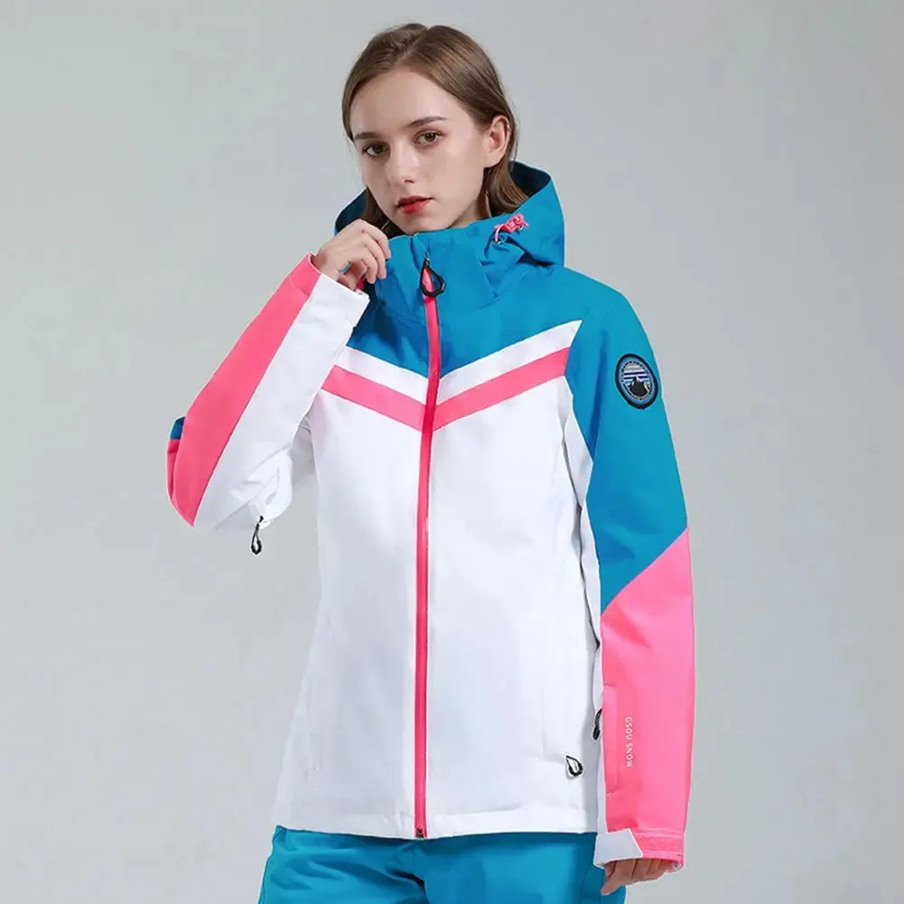 Retro Style Hooded Snow Ski Insulated Jacket Outdoor Everyday Wear