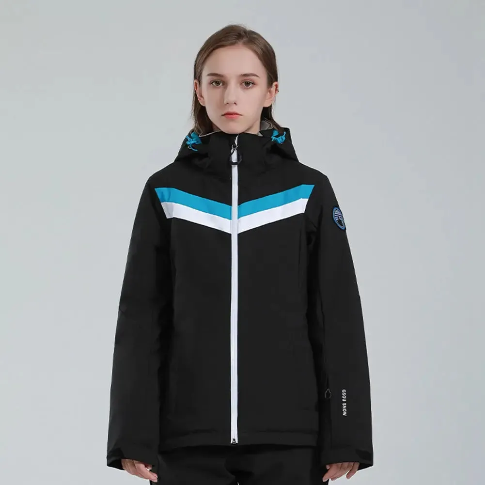 Retro Style Hooded Snow Ski Insulated Jacket Outdoor Everyday Wear