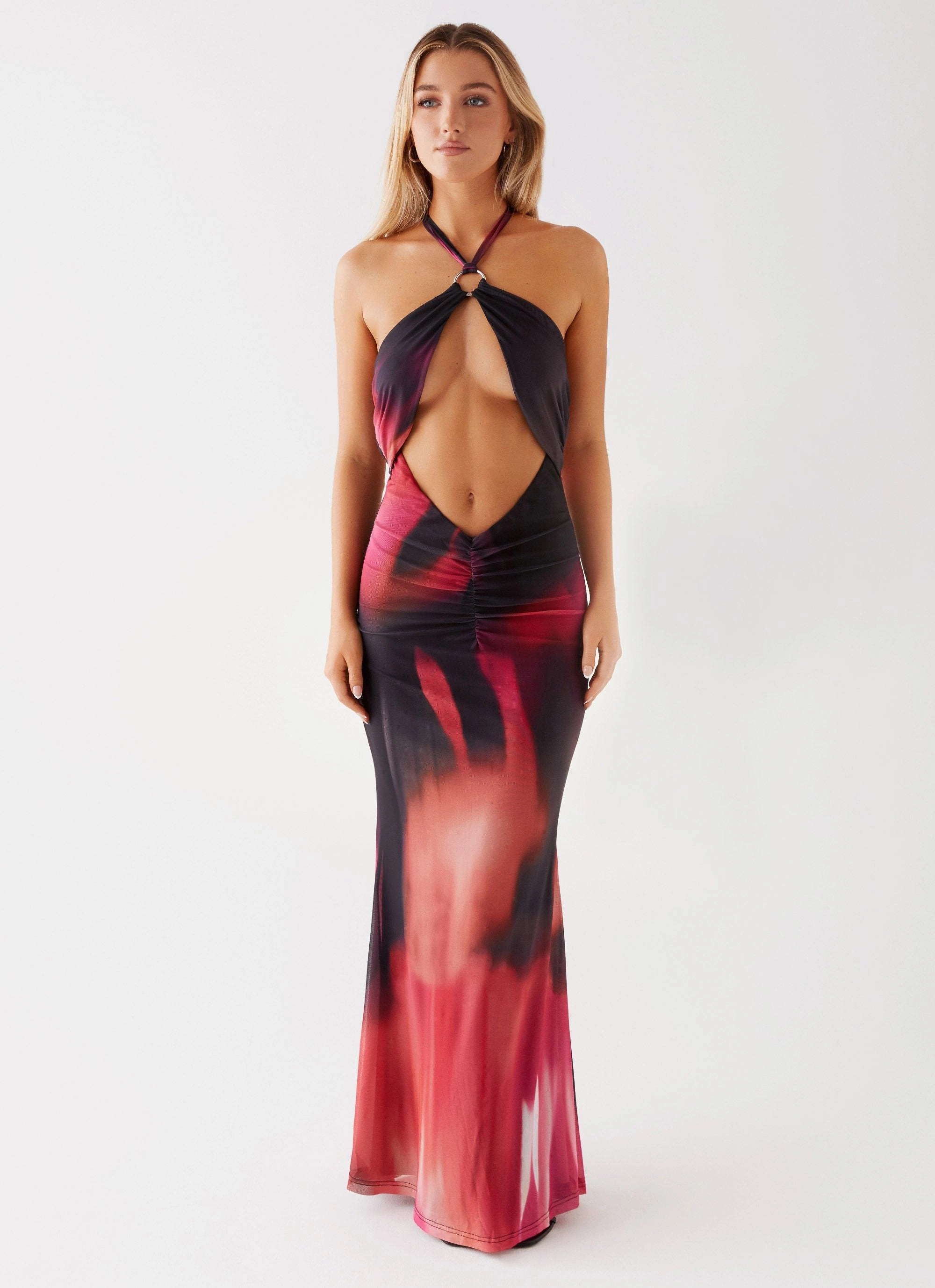 Cool Structure Polished and Elegant Rheanna Maxi Dress - Pink Print
