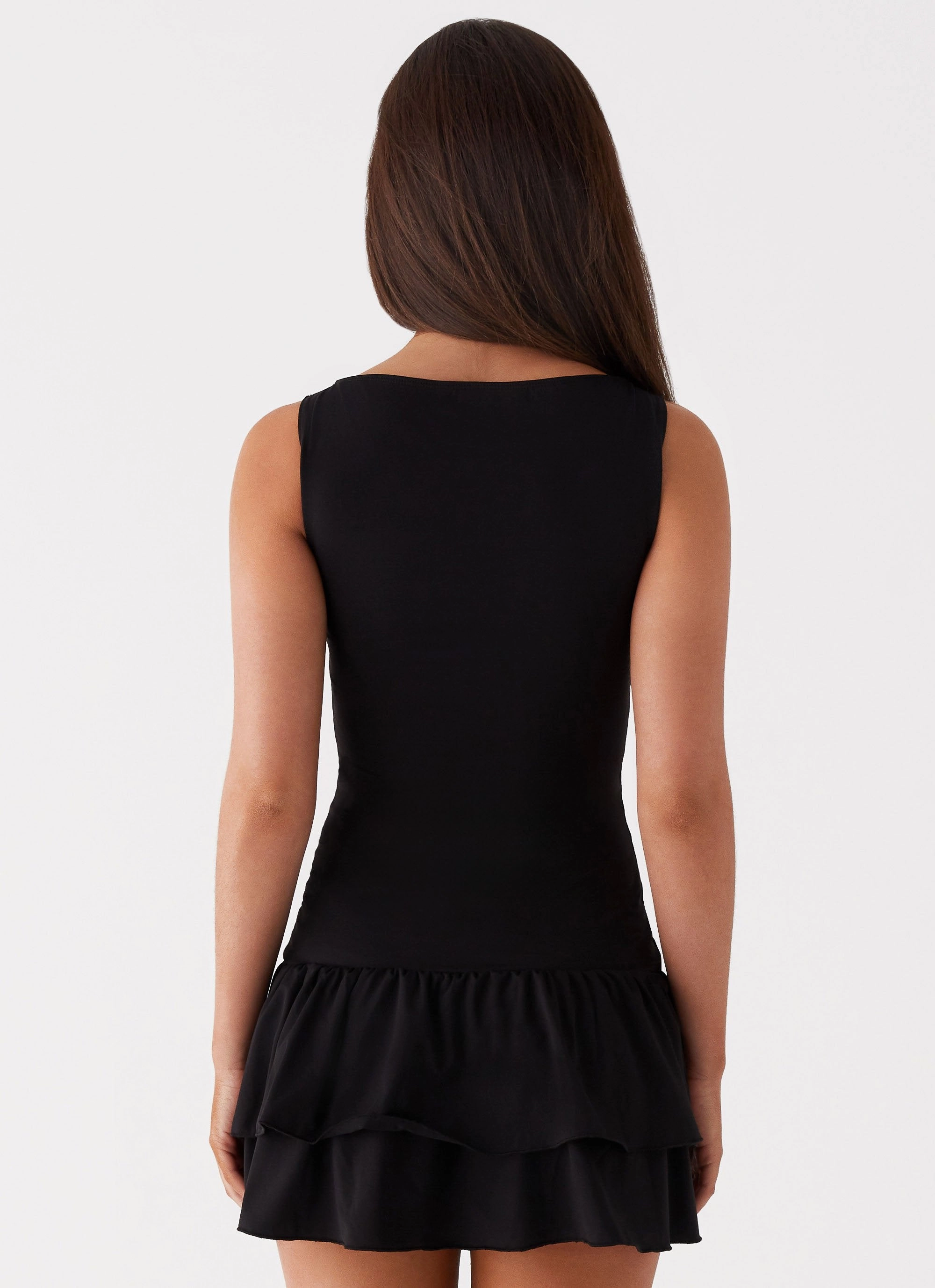 Fashion Option Rhiannon Frill Mini Dress - Black