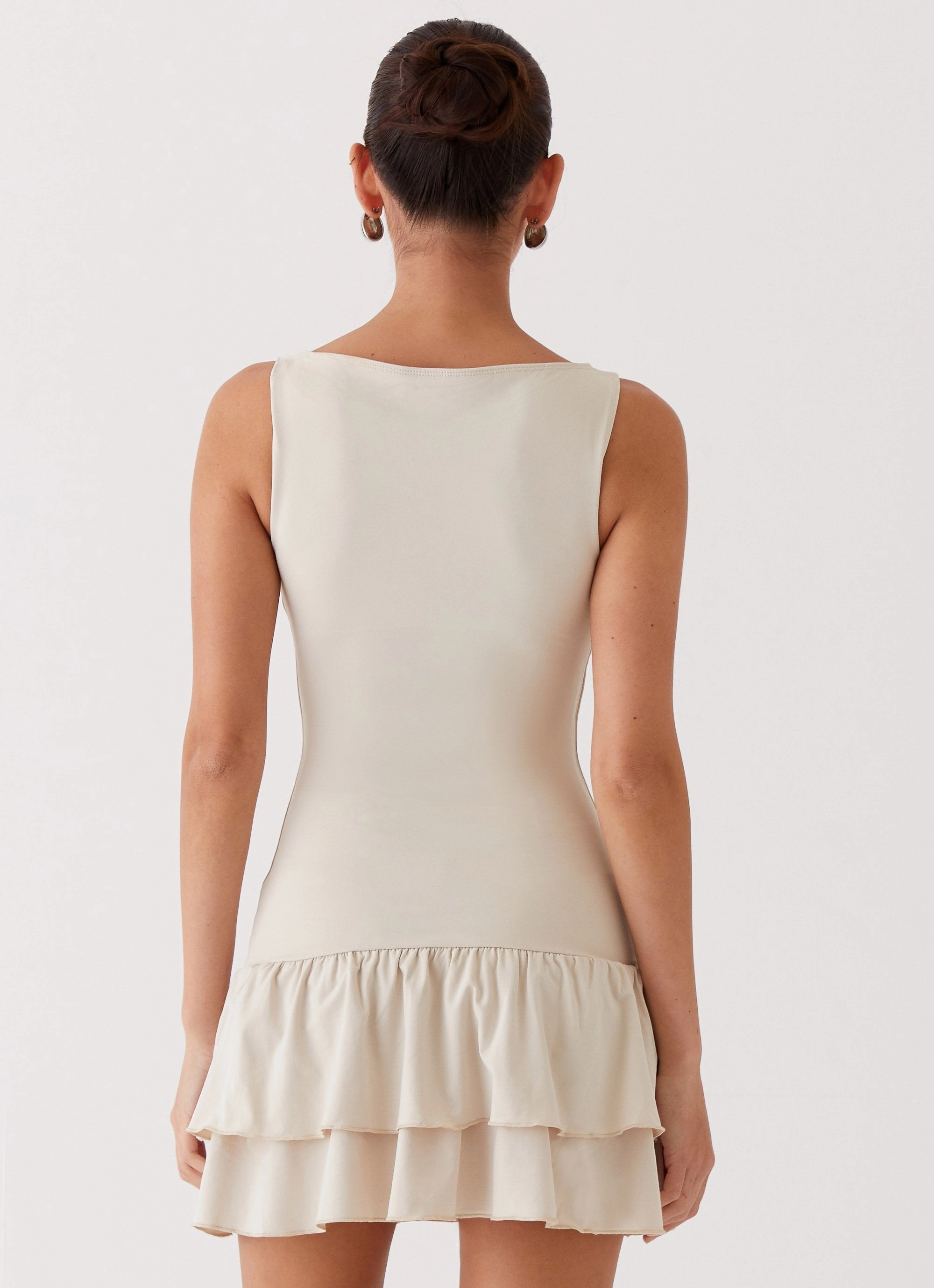 Soft Colorway Rhiannon Frill Mini Dress - Ivory