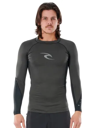 Ripcurl Mens Waves Long Sleeve Rashy (2022) - Black Marle