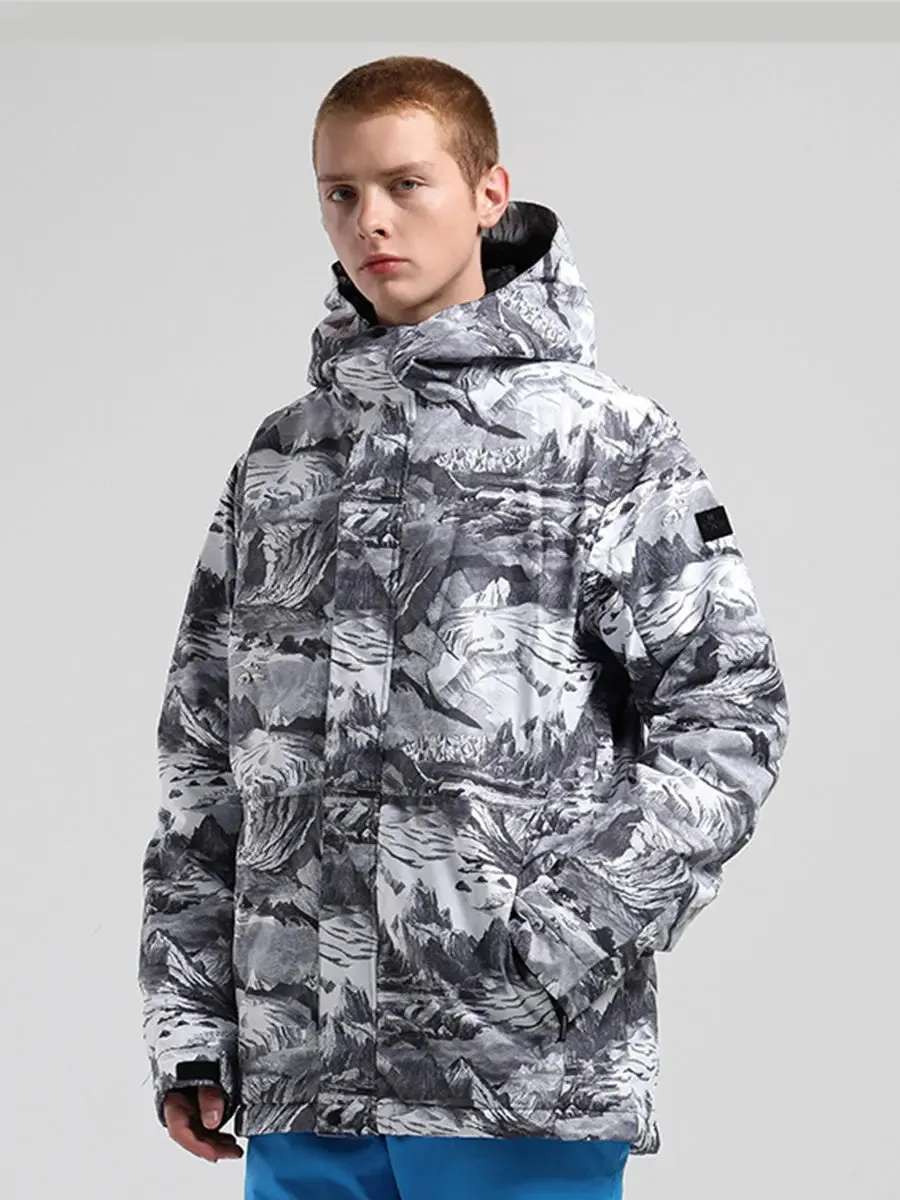 Riuiyele Men Ski Snowboarding Insulated Jacket Breathable