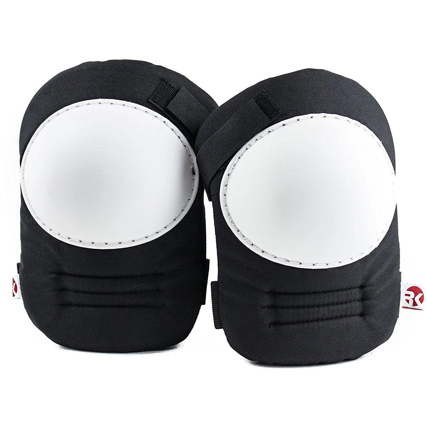 RK Safety Kneepad with White Hard Shell, Stitched Poly Cap