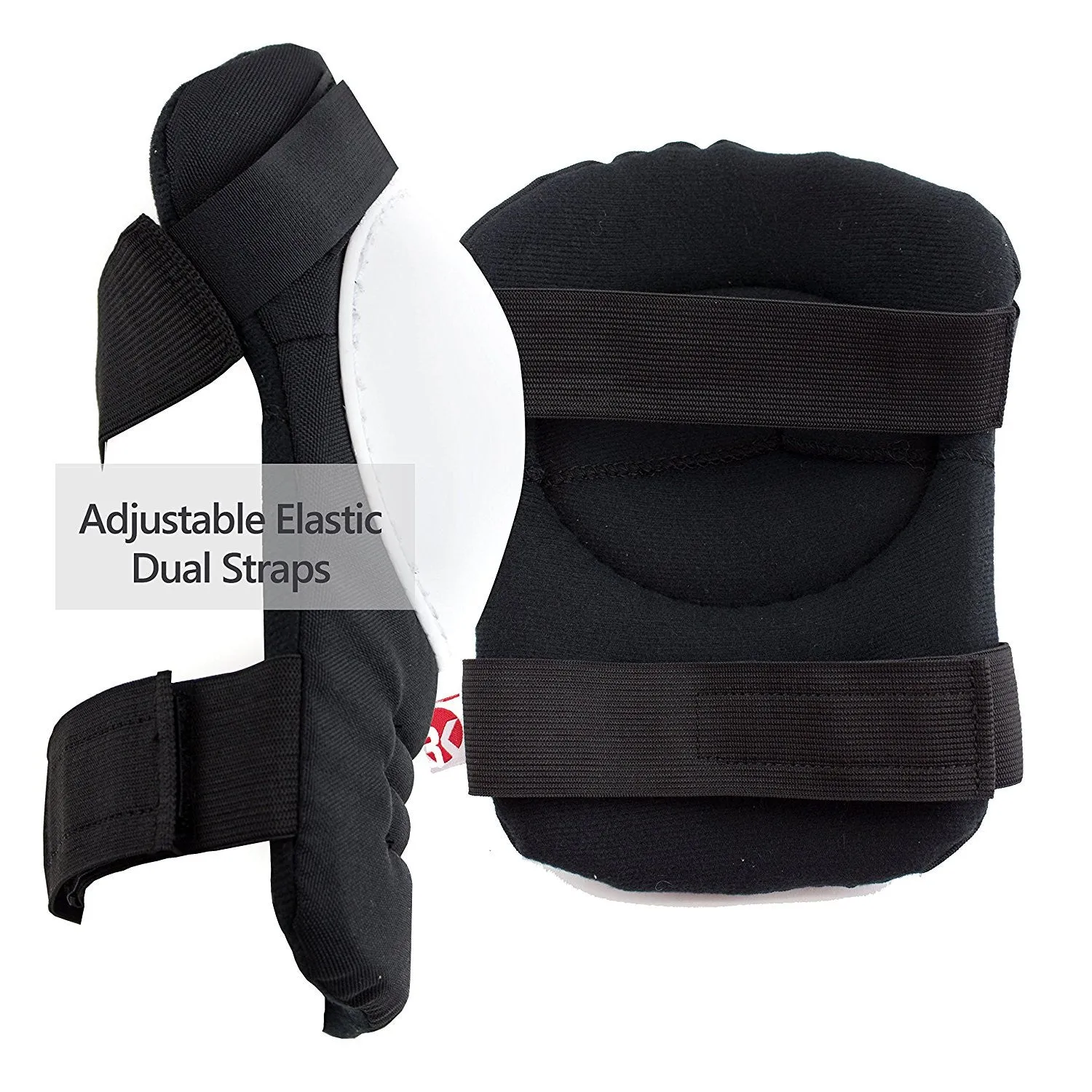 RK Safety Kneepad with White Hard Shell, Stitched Poly Cap