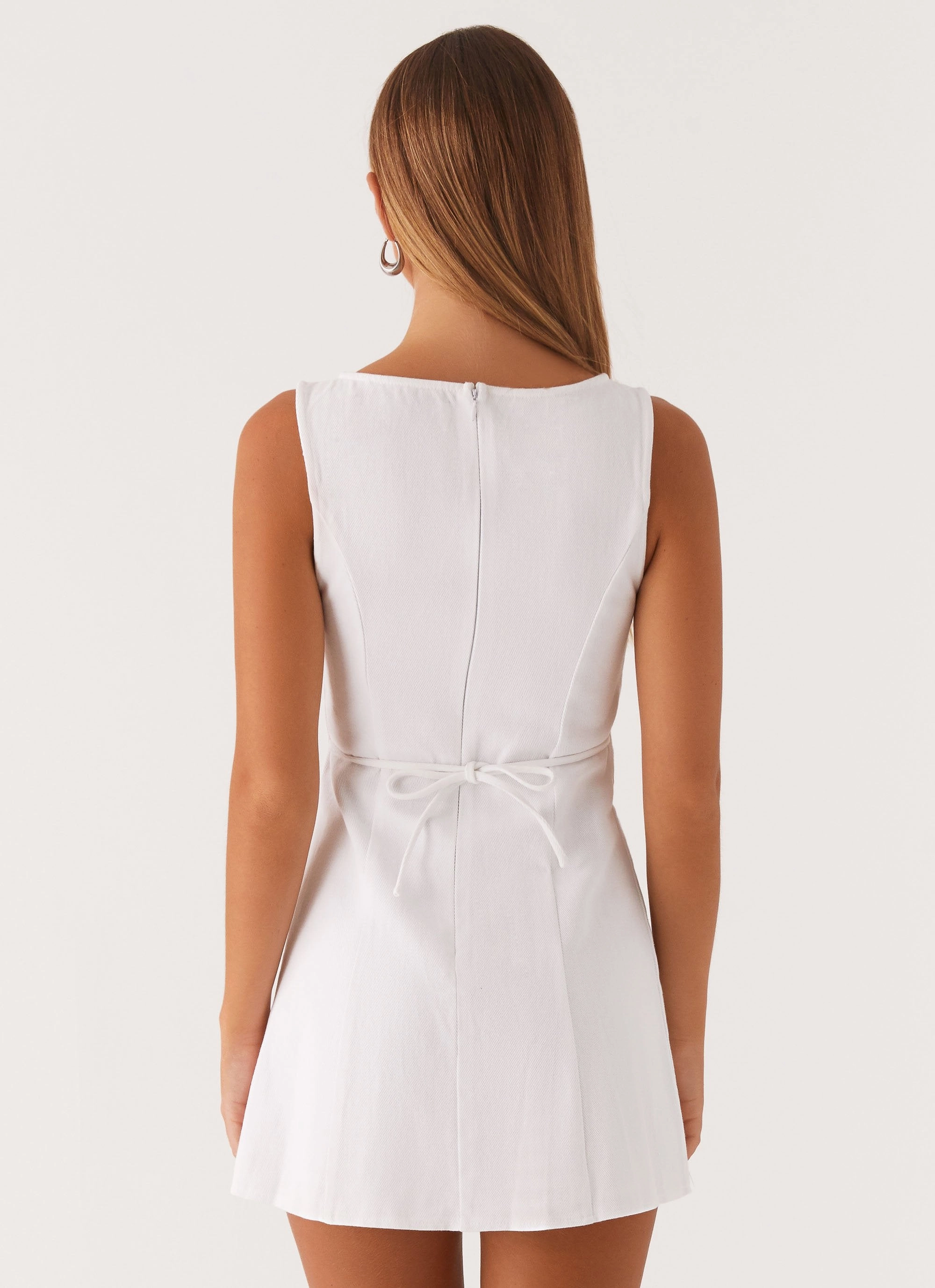 Year Round Rochelle Denim Mini Dress - White