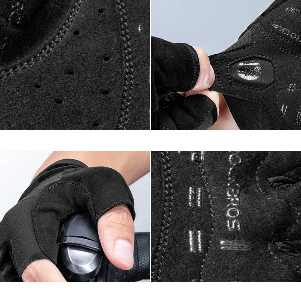 RockBros - (1 pair) Size M Unisex Gym Fitness Training Gloves Breathable Non-slip for Strength Training / Boxing / Crossfit - Black