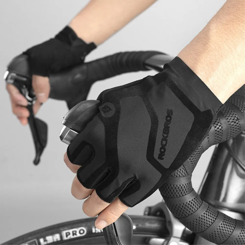 RockBros - (1 pair) Size M Unisex Gym Fitness Training Gloves Breathable Non-slip for Strength Training / Boxing / Crossfit - Black