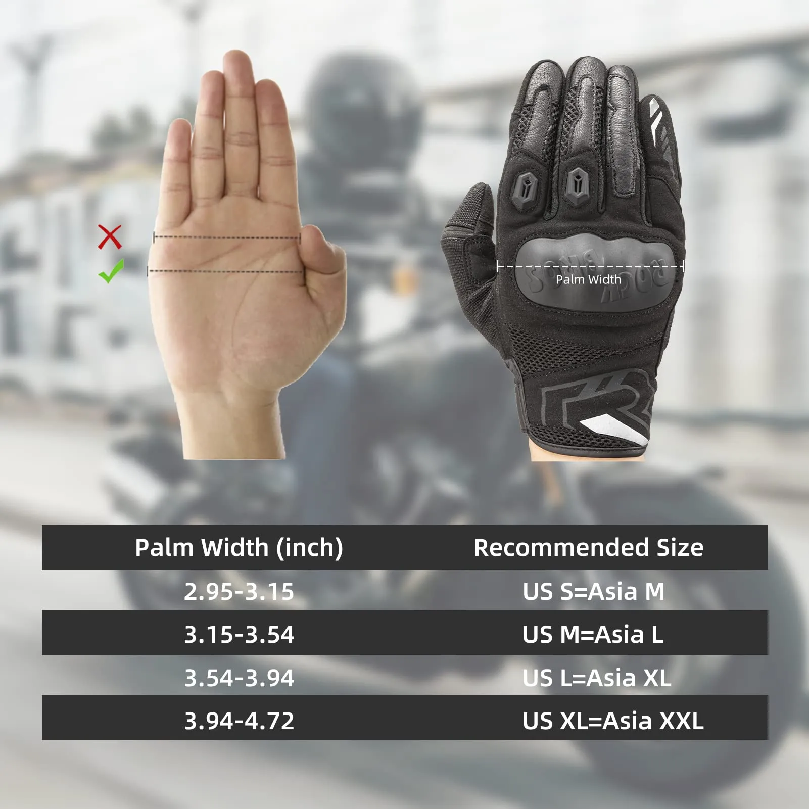 ROCKBROS Summer Motorcycle Gloves - Breathable, Touchscreen Hard Knuckle Gloves for Men Women