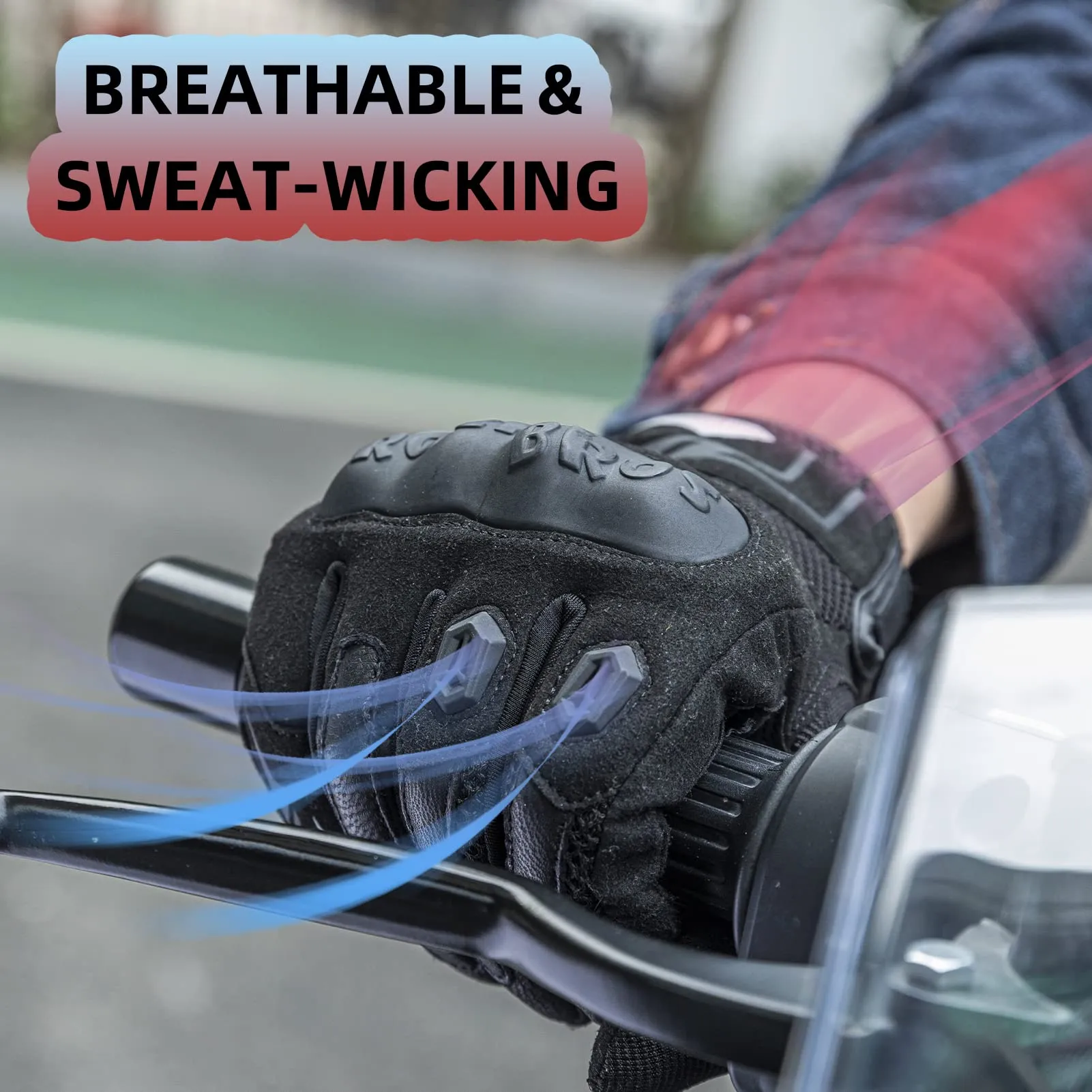 ROCKBROS Summer Motorcycle Gloves - Breathable, Touchscreen Hard Knuckle Gloves for Men Women