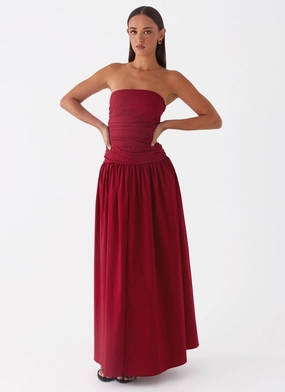 Carmel Maxi Dress - Merlot Cozy Flex