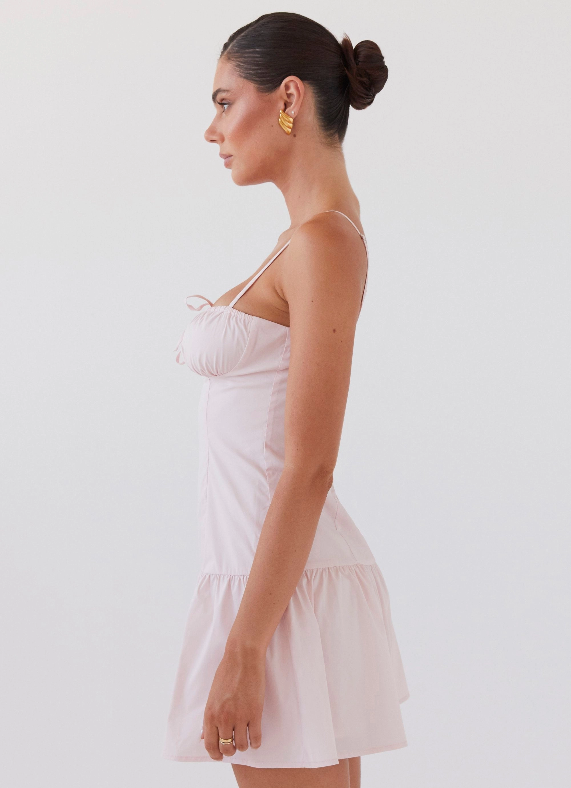 Romantic Charm Bustier Mini Dress - Baby Pink Comfy Yet Stylish