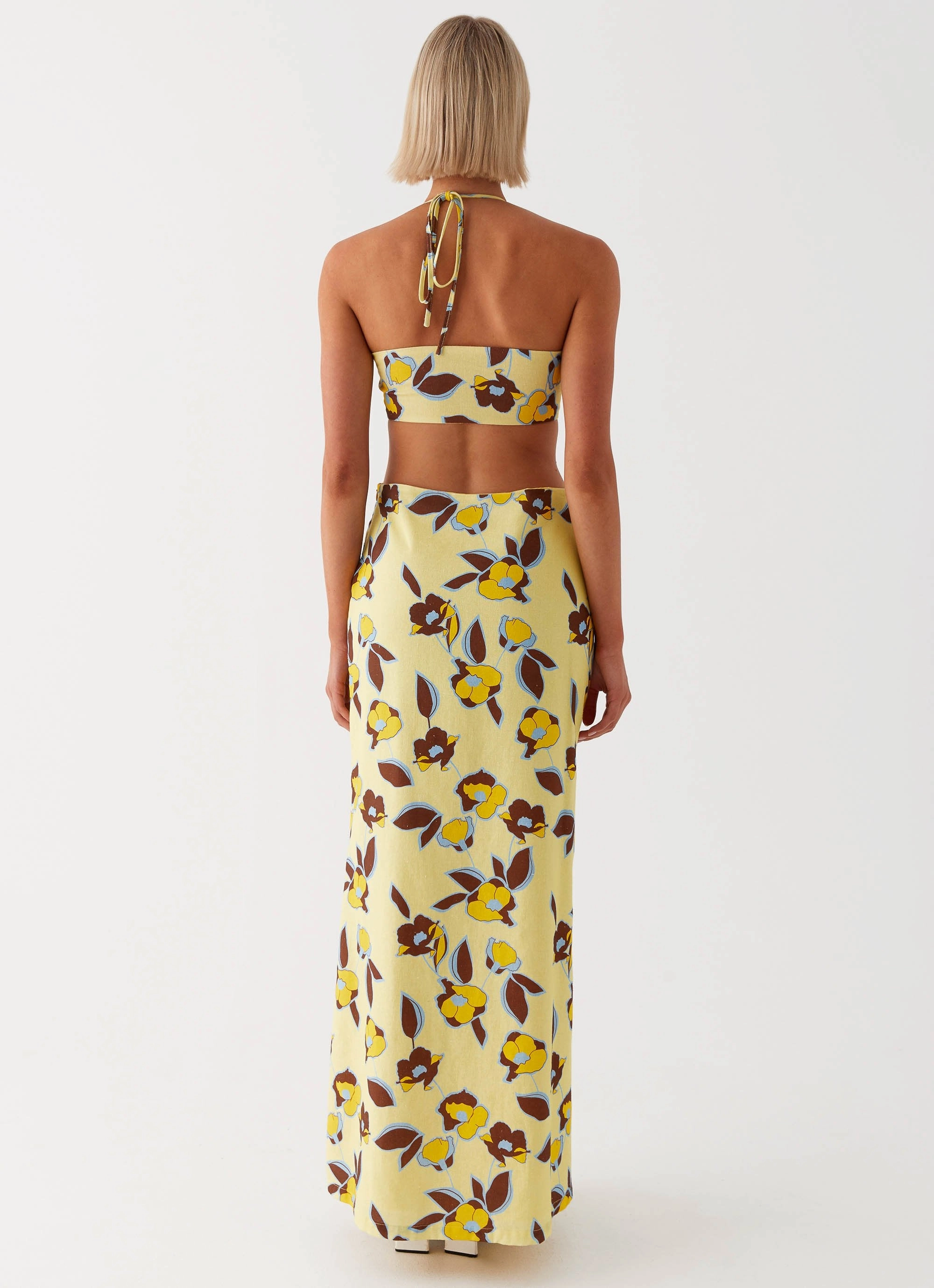 Vibrant Form Resort Ready Nora Linen Maxi Dress - Primrose