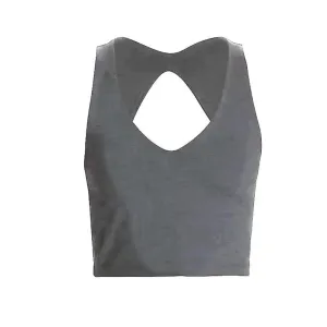 Ronnie Organic Cotton Cutout Tank - Dark Heather Gray