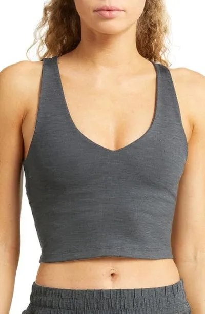 Ronnie Organic Cotton Cutout Tank - Dark Heather Gray