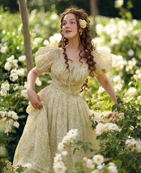Quality Material Alice 19 | Floral linen dress