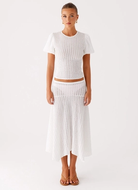 Katta Midi Skirt - Ivory Smart Design