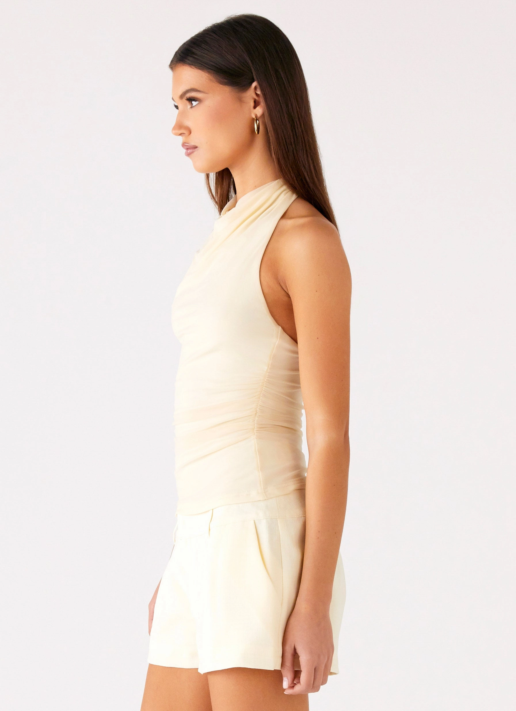 VersatileLayering ComfortStretchFit Rosana Halter Top - Butter