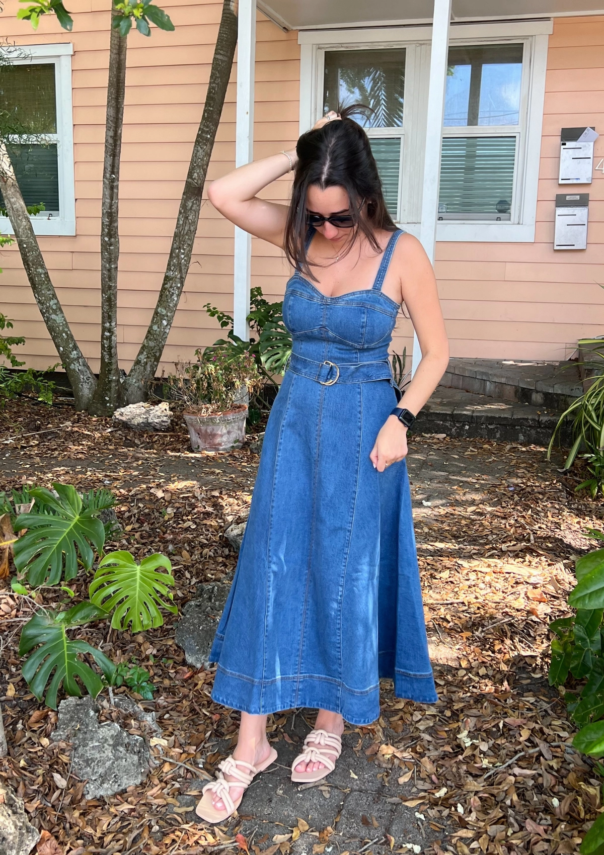 Rosanne Midi Denim Dress Chic boho dress Office Shape