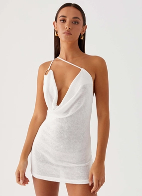 Bohemian Bliss Mini Dress - Ivory Premium Fabric