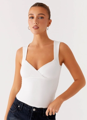 Rosier Top - White Comfort Cushion Neckline