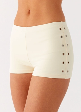 Roxy Mini Shorts - Muted Yellow Timeless Comfort Wear Comfy All-Day