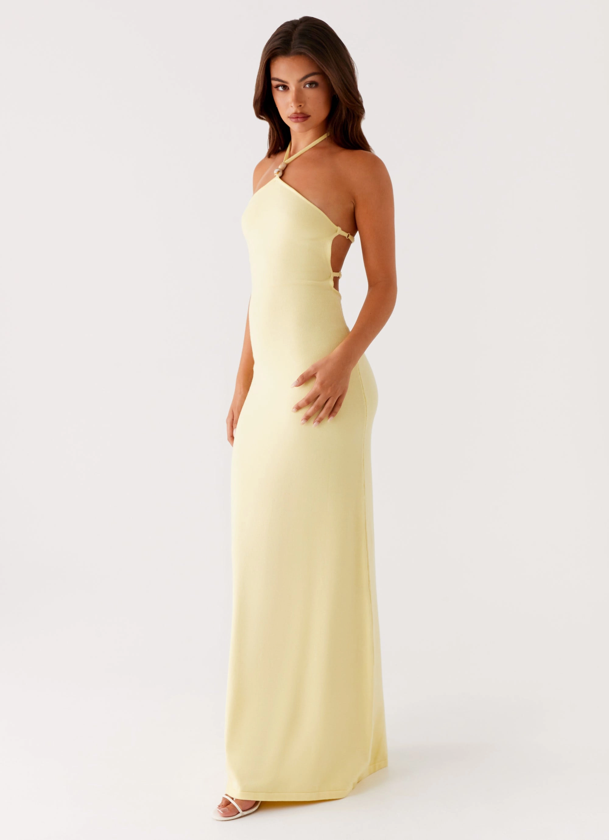 Elisha Knit Maxi Dress - Yellow Casual Elegance Elegant Simplicity