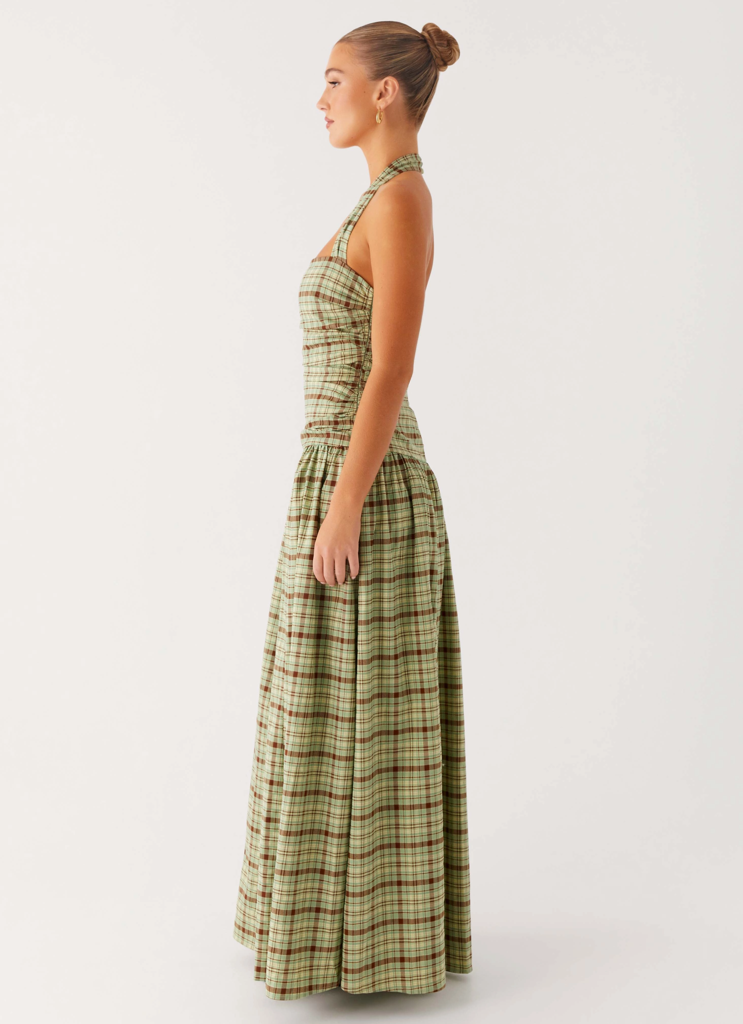 Classic Move Lilith Maxi Dress - Forest Plaid