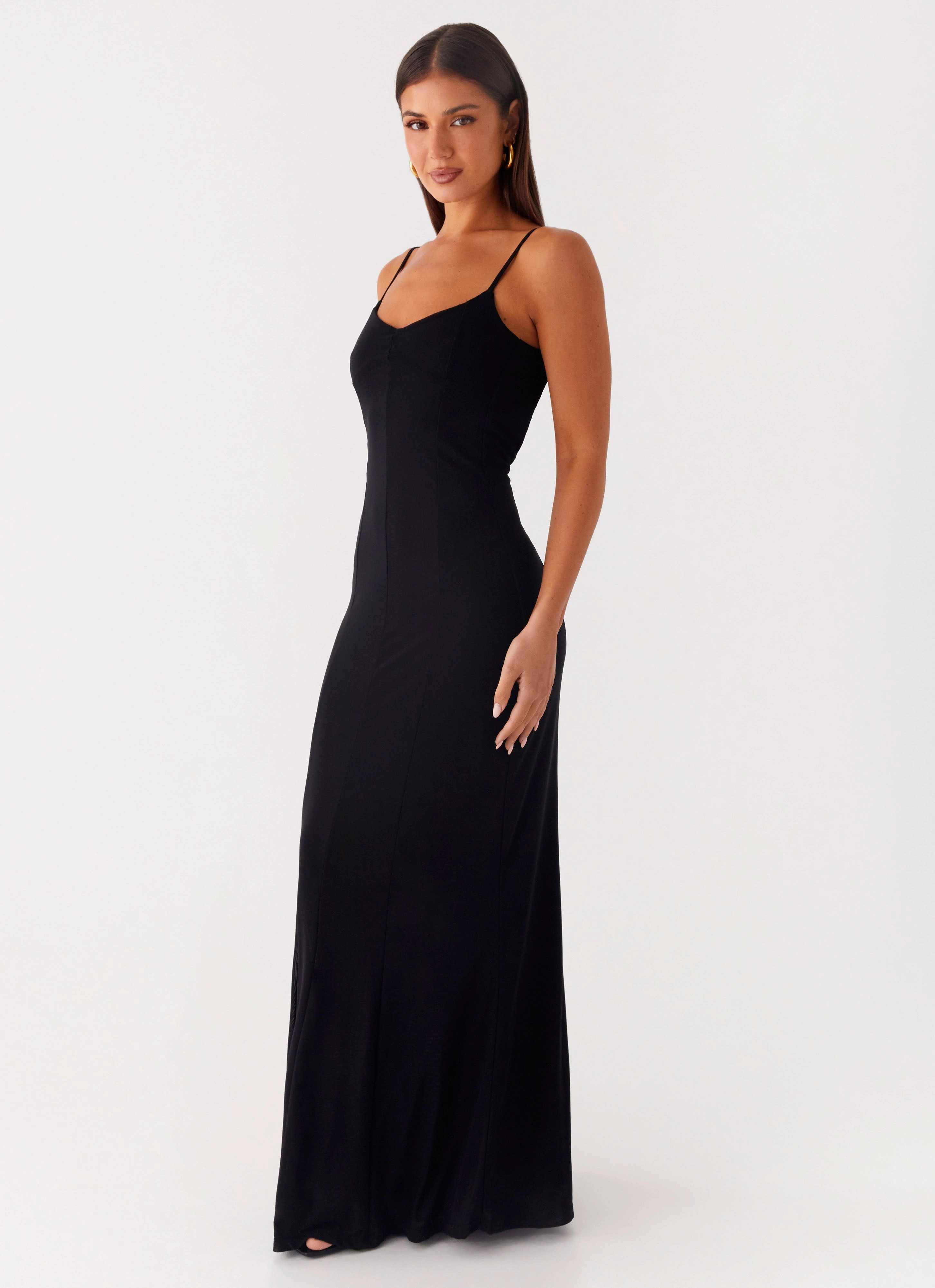 Bold Pattern Vibrant Tone Serene Escape Maxi Dress - Black