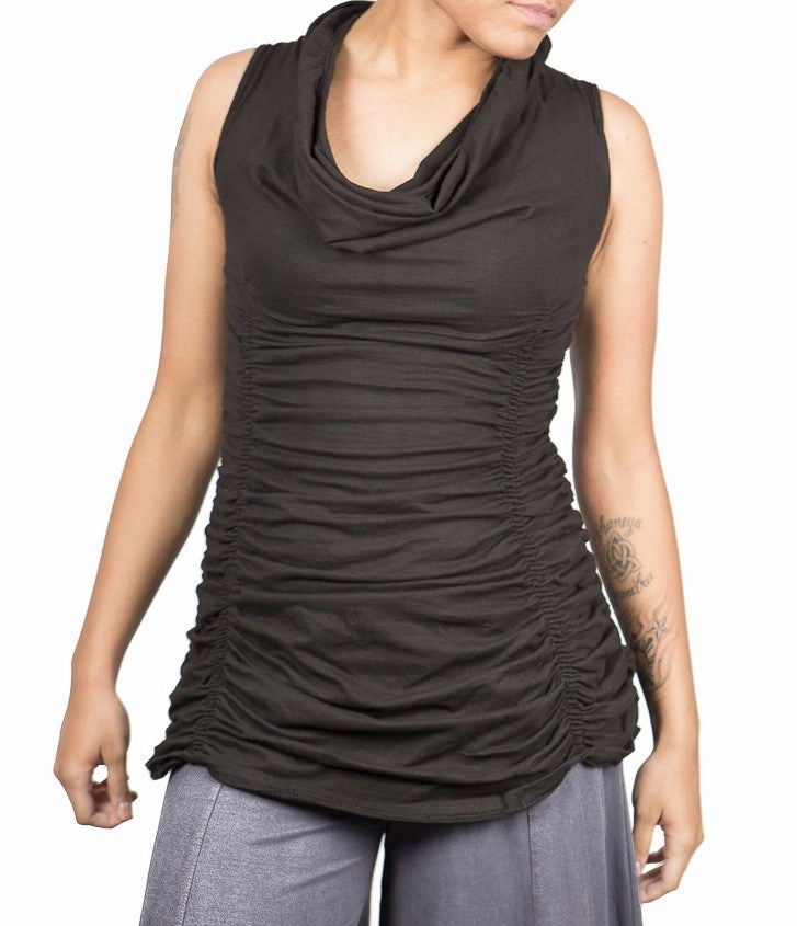 Classic Hoodie BioBased Fiber Ruched Top CL