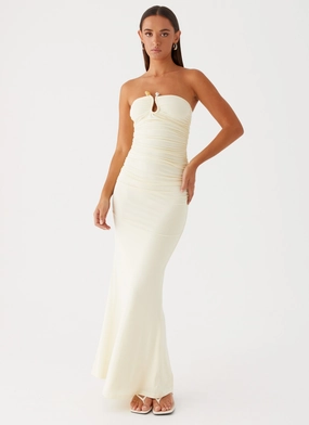 Family Warm Layered Look Rudy Maxi Dress - Yellow