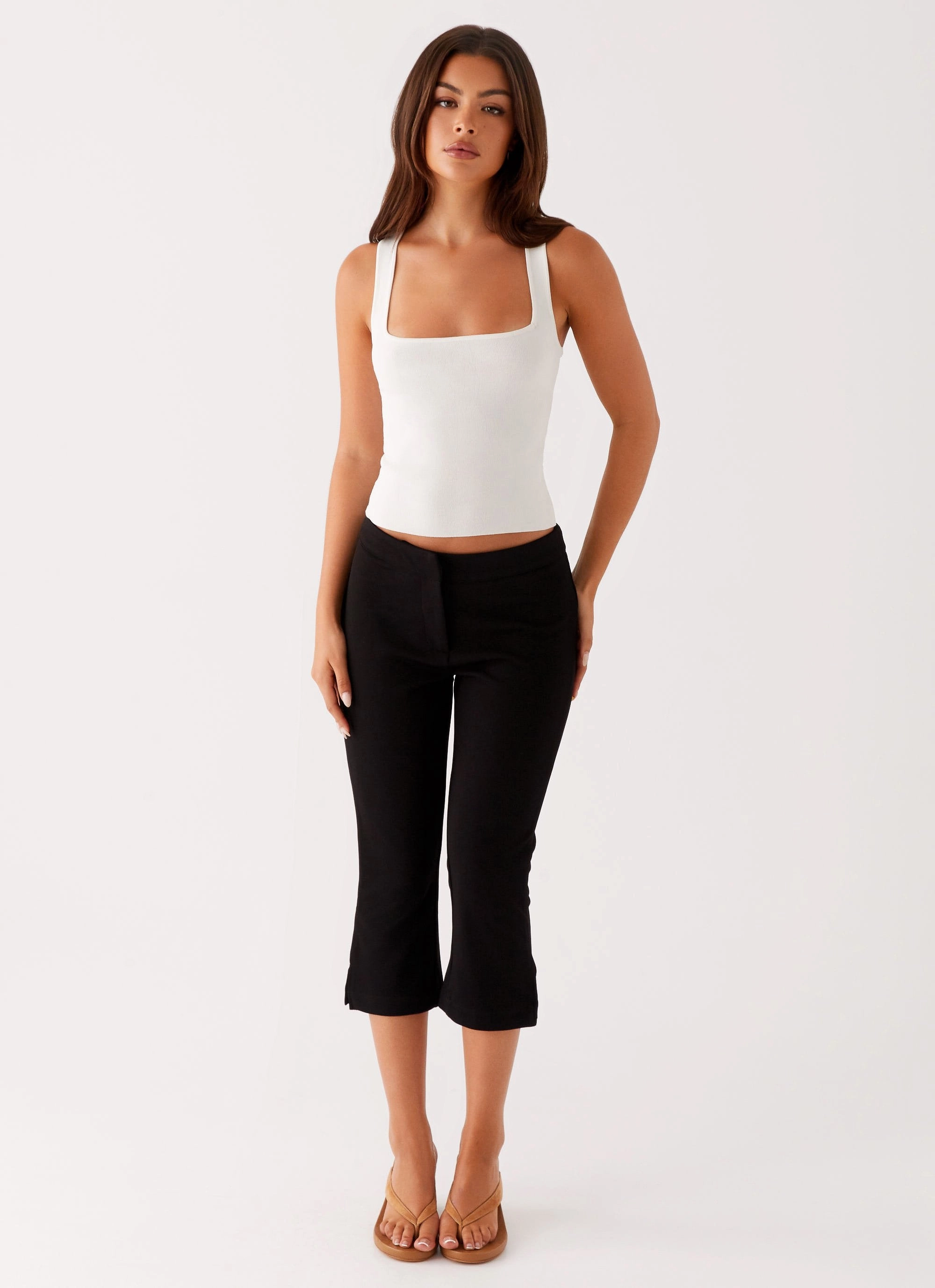 Rue Capri Pants - Black Comfortable Look Wear Compact Fit
