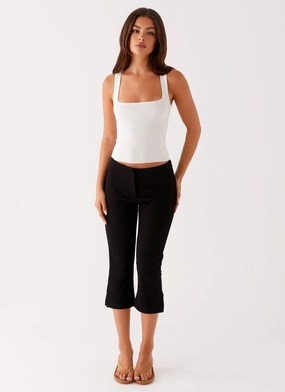 Rue Capri Pants - Black Comfortable Look Wear Compact Fit