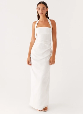 Rumour Has it Maxi Dress - White Mature Glam